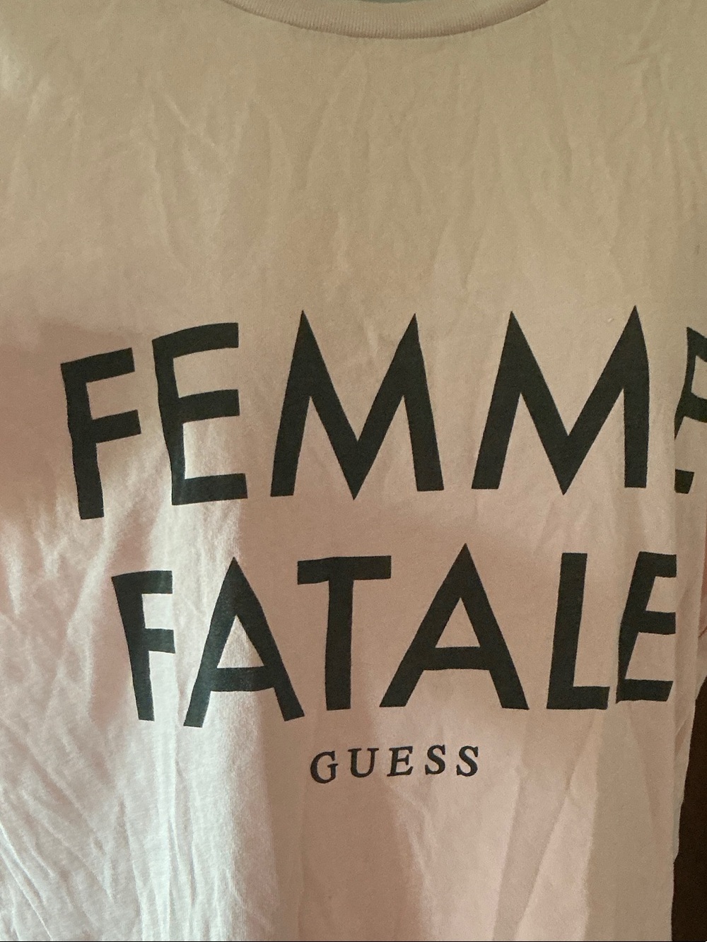 Guess Pale Pink 'FEMME FATALE' Graphic Tee